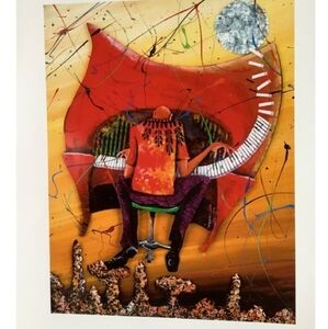 Keys to the Soul lithograph with spot varnish by Marcus Glenn, NWT 12 x 10